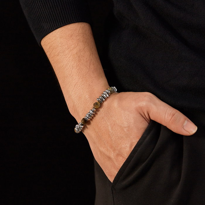 Bratara inox reglabila Unisex cu Ochi de Tigru [4]