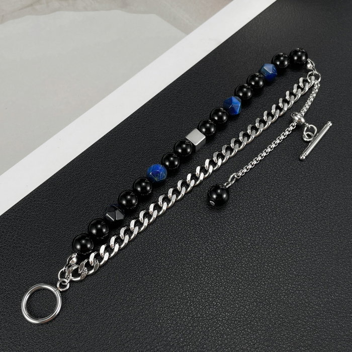 Bratara inox reglabila Unisex cu Onix [10]