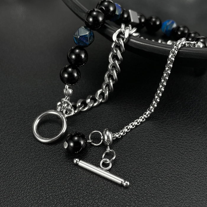 Bratara inox reglabila Unisex cu Onix [5]