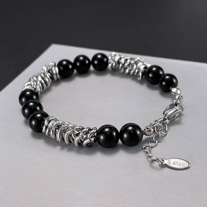 Bratara inox reglabila Unisex cu Onix [4]