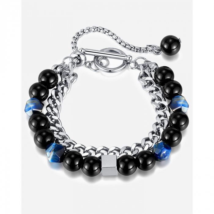 Bratara inox reglabila Unisex cu Onix [15]