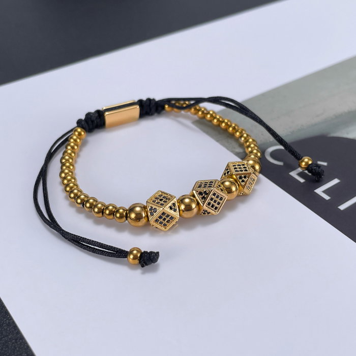 Bratara inox reglabila Unisex cu Romburi [3]