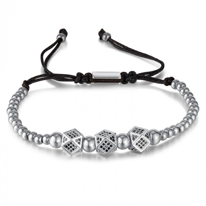 Bratara inox reglabila Unisex cu Romburi [1]