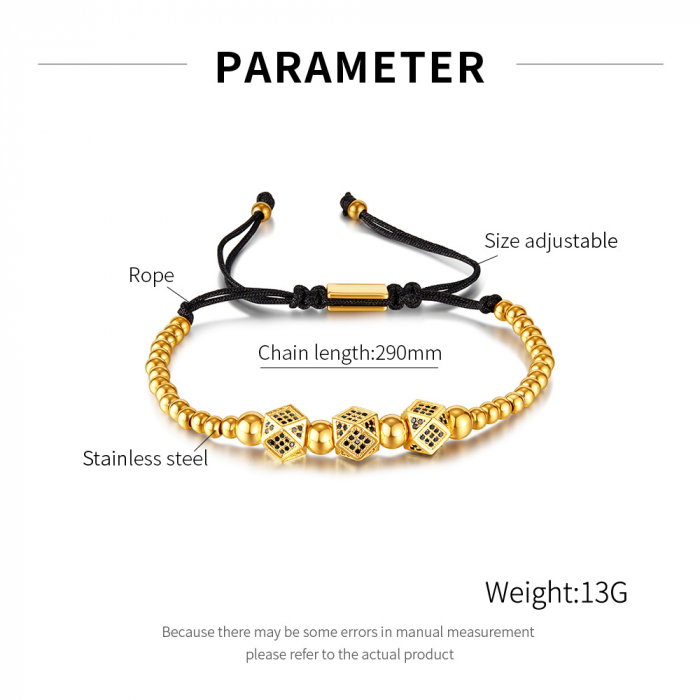 Bratara inox reglabila Unisex cu Romburi [5]