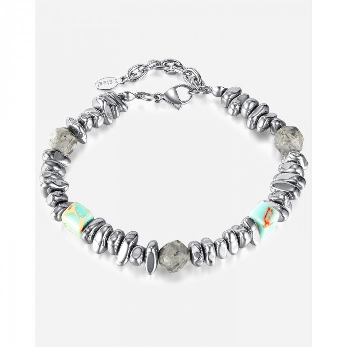 Bratara inox reglabila Unisex cu Tarzanstone  si Hematite [15]