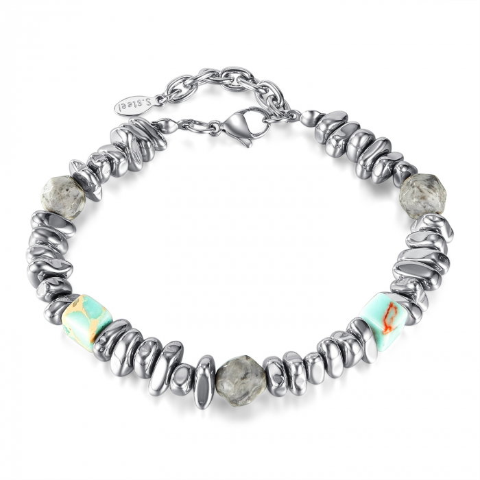 Bratara inox reglabila Unisex cu Tarzanstone  si Hematite [1]