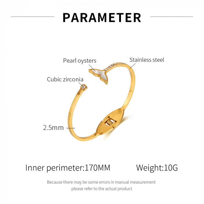 Bratara inox Sirena cu zirconii si abalone [14]