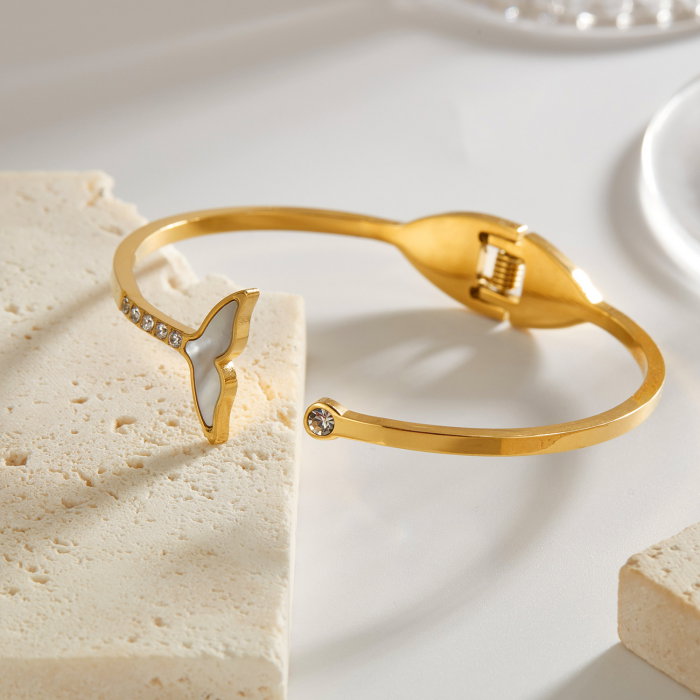 Bratara inox Sirena cu zirconii si abalone [11]