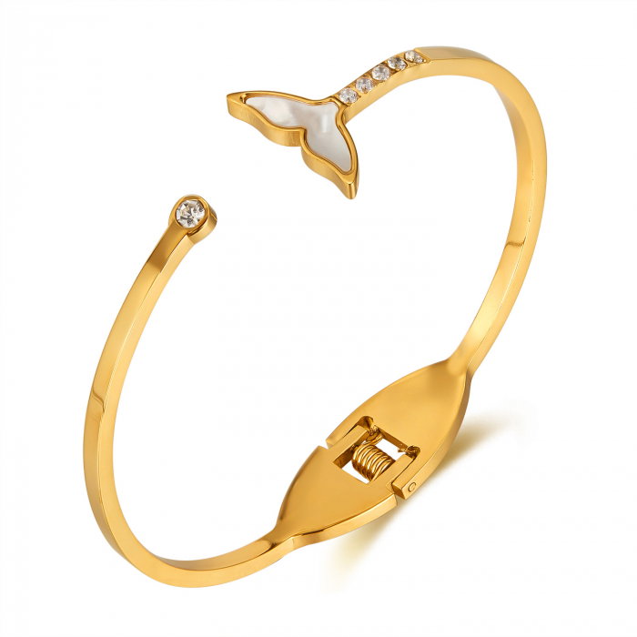 Bratara inox Sirena cu zirconii si abalone [1]