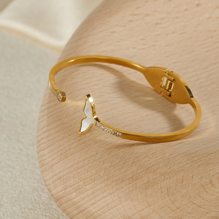 Bratara inox Sirena cu zirconii si abalone [5]