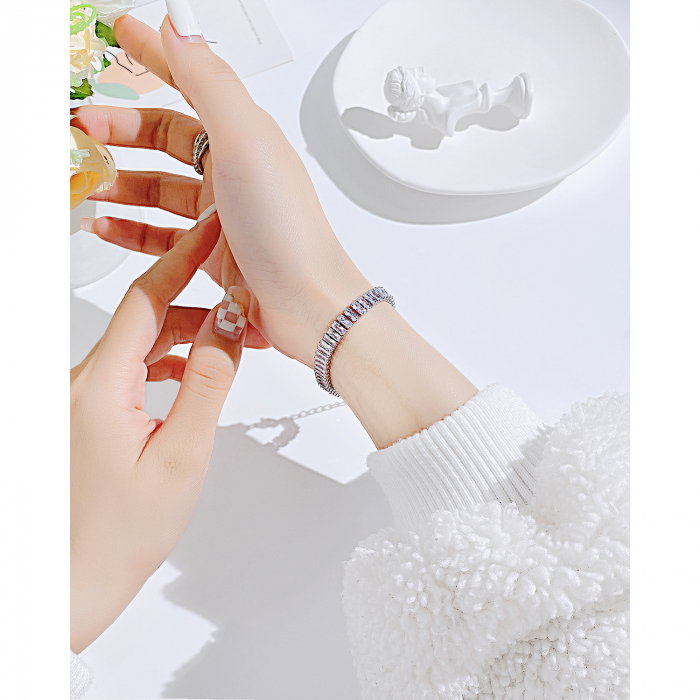 Bratara inox tennis cu zirconii [4]