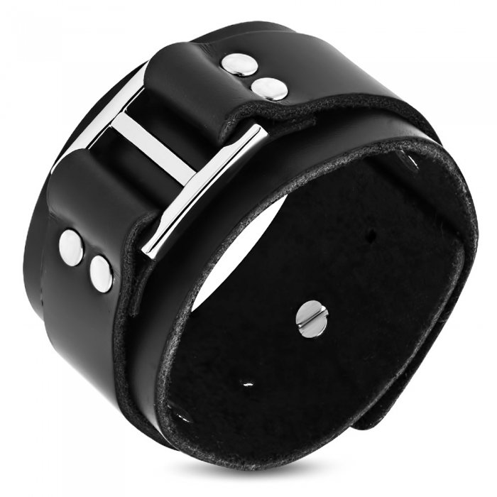 Bratara lata eleganta din piele neagra - BSL0147 [1]