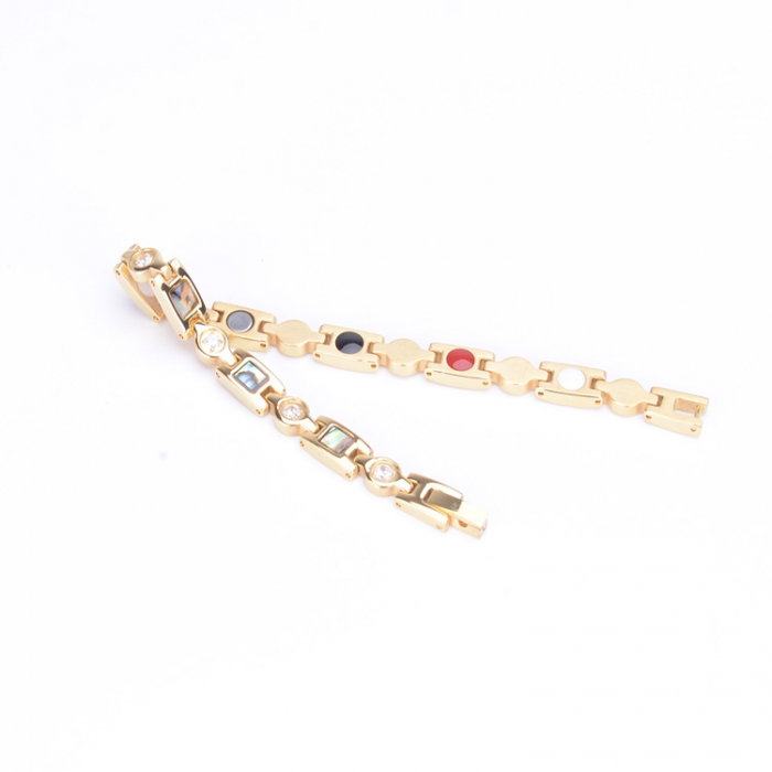 Bratara magnetica din inox cu abalone si zirconii [3]