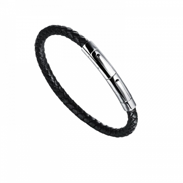 Bratara piele naturala impletita cu inchizatoare din inox [1]