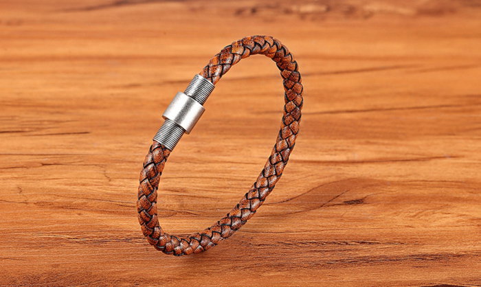 Bratara piele naturala cu inchizatoare din inox [2]