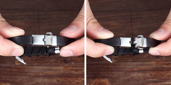 Bratara Infinity maro piele naturala si inox [4]