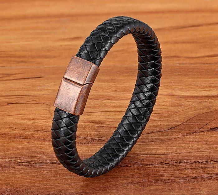 Bratara piele naturala si catarama inox antichizat [3]