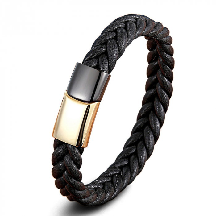 Bratara piele naturala si inox Duo [1]