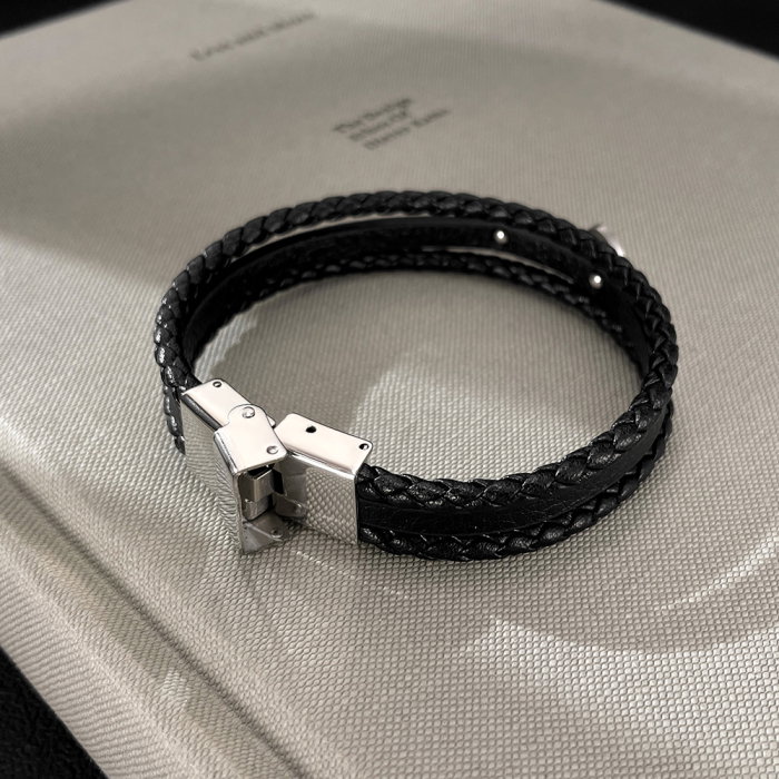 Bratara piele neagra cu ancora din inox – Simbol al stabilitatii si increderii [3]