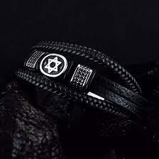 Bratara piele naturala cu placuta Steaua lui David [5]