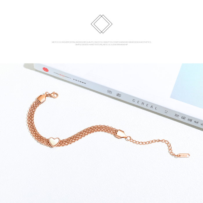 Bratara plasa inox aurie cu inimioara – Rafinament si feminitate moderna [6]