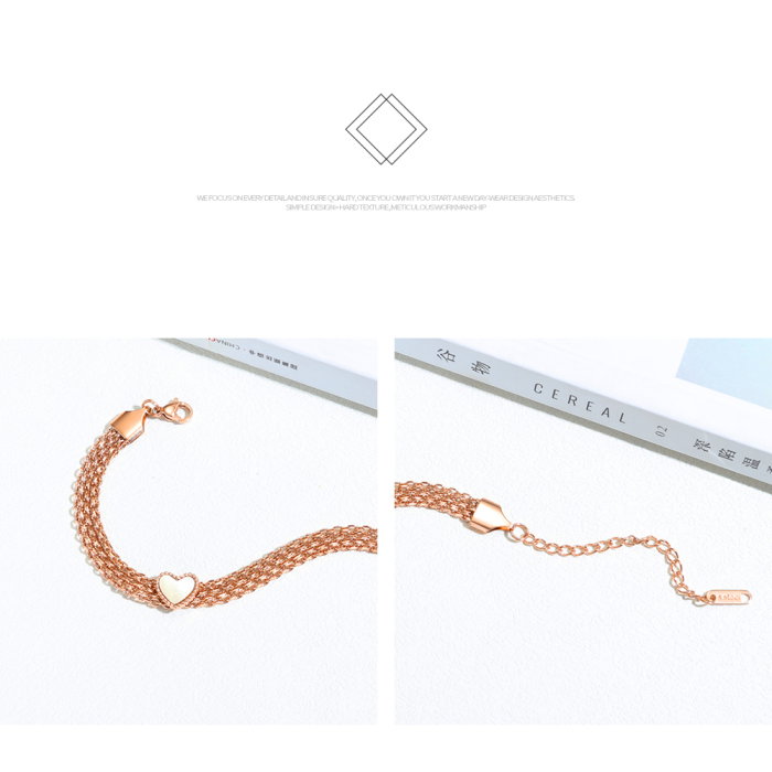 Bratara plasa inox aurie cu inimioara – Rafinament si feminitate moderna [9]