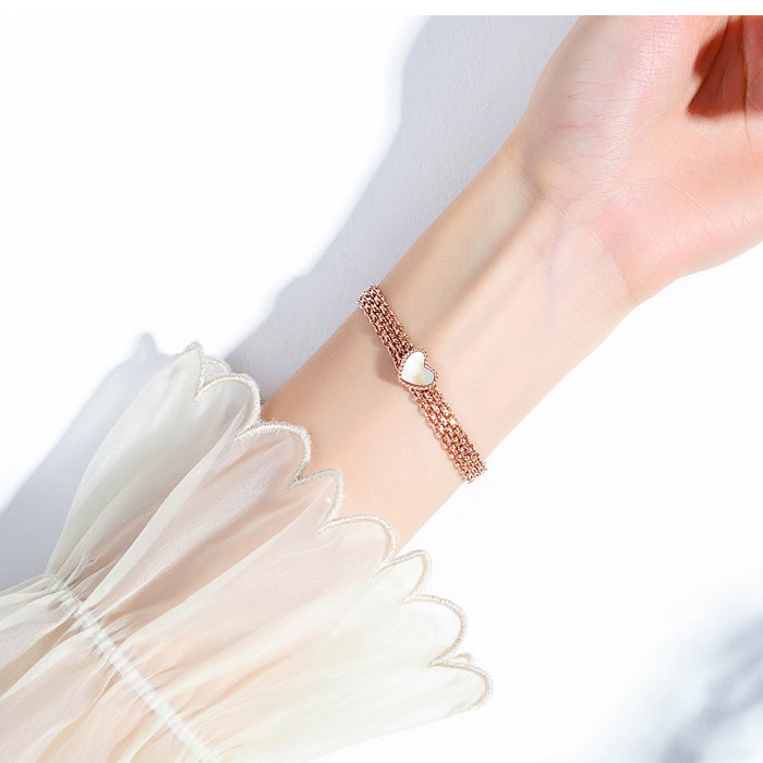 Bratara plasa inox aurie cu inimioara – Rafinament si feminitate moderna [2]