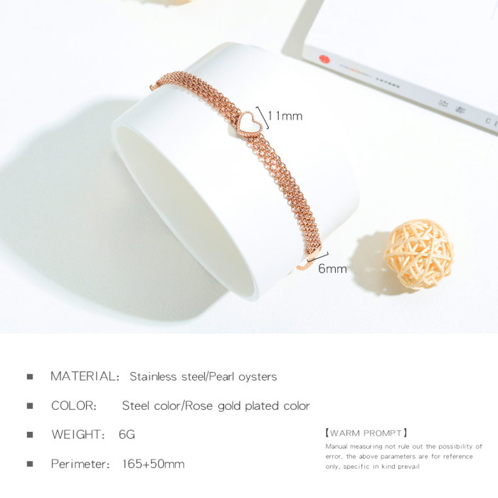 Bratara plasa inox aurie cu inimioara – Rafinament si feminitate moderna [8]