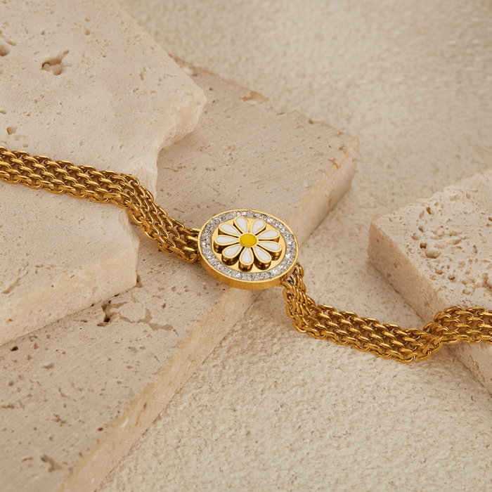 Bratara plasa inox reglabila cu margareta [6]