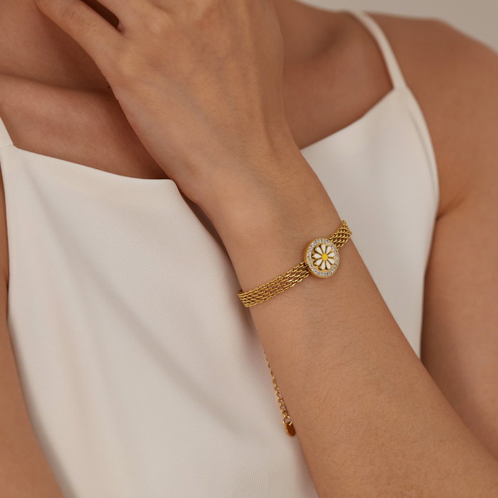 Bratara plasa inox reglabila cu margareta [7]