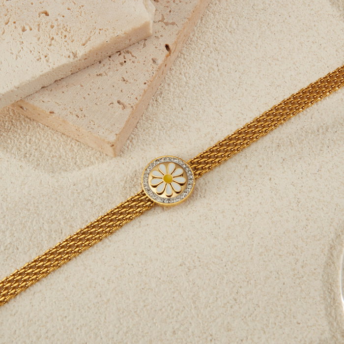 Bratara plasa inox reglabila cu margareta [3]