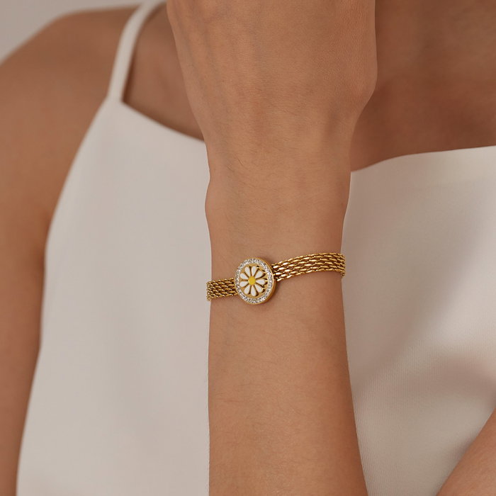 Bratara plasa inox reglabila cu margareta [12]