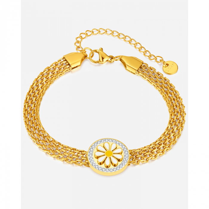 Bratara plasa inox reglabila cu margareta [15]