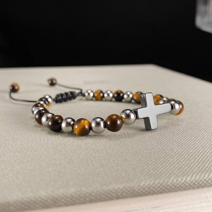 Bratara reglabila cu Ochi de Tigru si Cruce Neagra – Protectie si Echilibru [6]