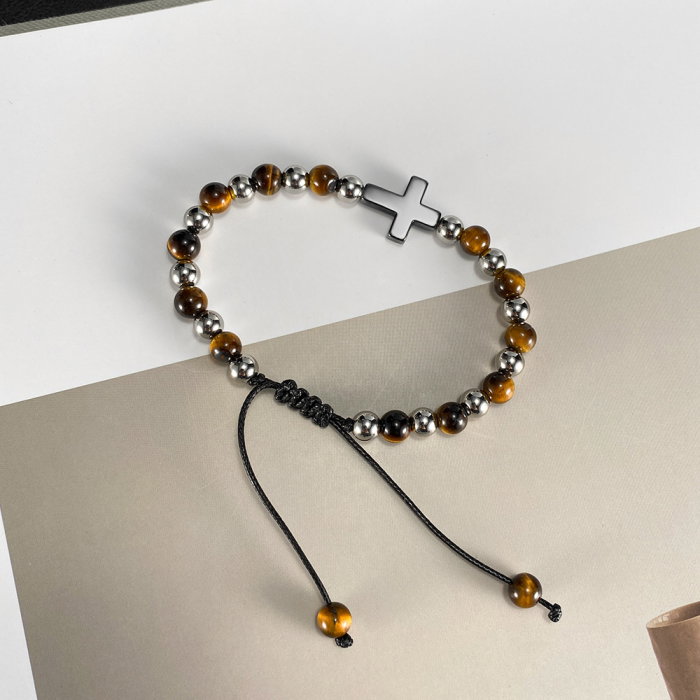 Bratara reglabila cu Ochi de Tigru si Cruce Neagra – Protectie si Echilibru [5]