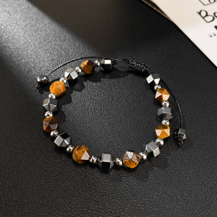 Bratara reglabila cu Ochi de Tigru si Hematit – Energie, Protectie si Echilibru [11]