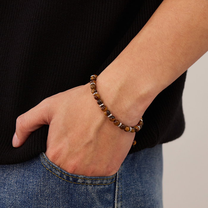 Bratara reglabila cu Ochi de Tigru si inele argintii – Energie si Echilibru [9]