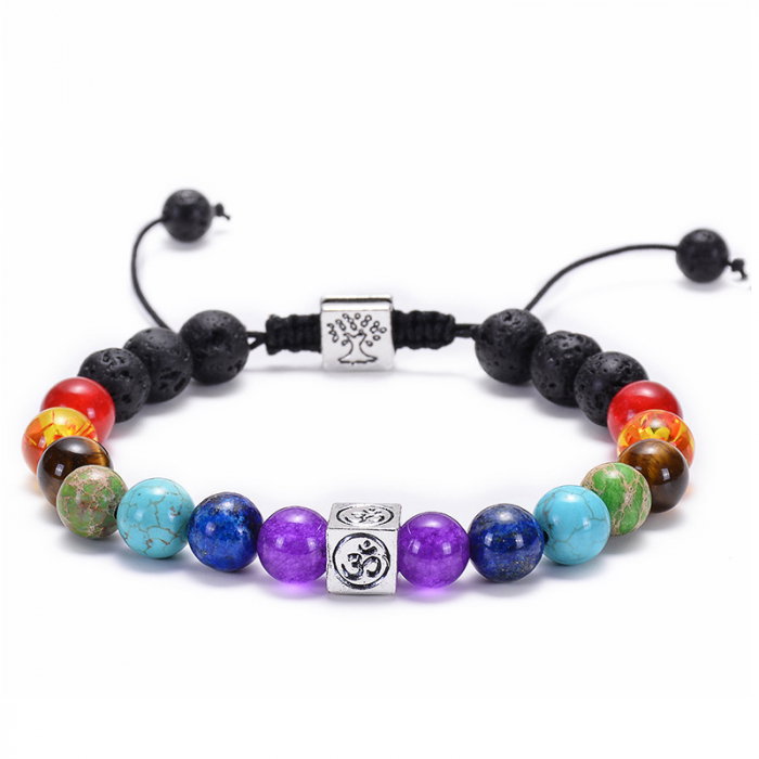 Bratara reglabila cu pietre semipretioase si accesorii cubice BLA155 [4]