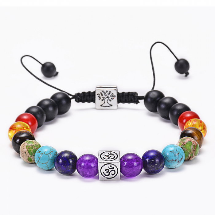 Bratara reglabila cu pietre semipretioase si accesorii cubice BLA157 [3]