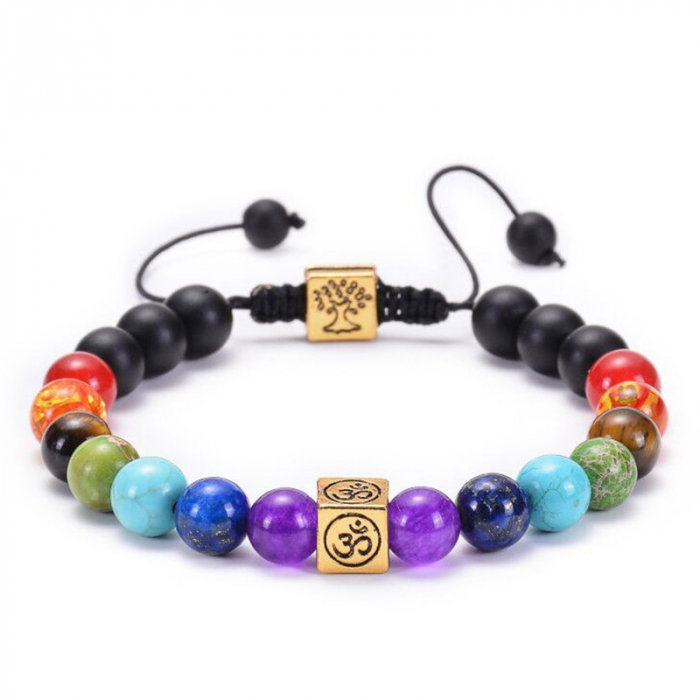 Bratara reglabila cu pietre semipretioase si accesorii cubice BLA158 [3]