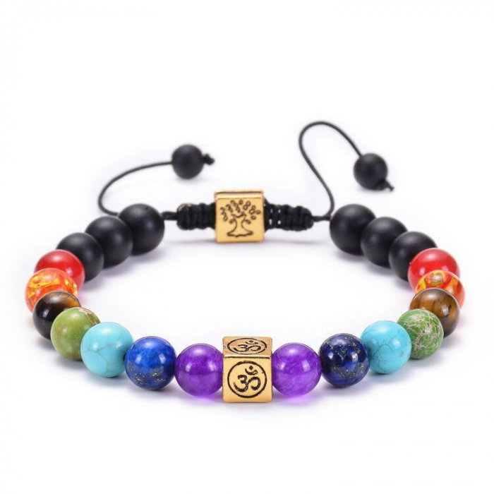 Bratara reglabila cu pietre semipretioase si accesorii cubice BLA158 [1]