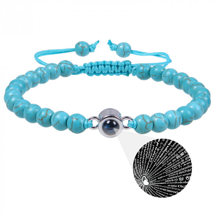 Bratara reglabila cu pietre semipretioase si proiectie "Te Iubesc" in 100 de limbi BLA179 [1]