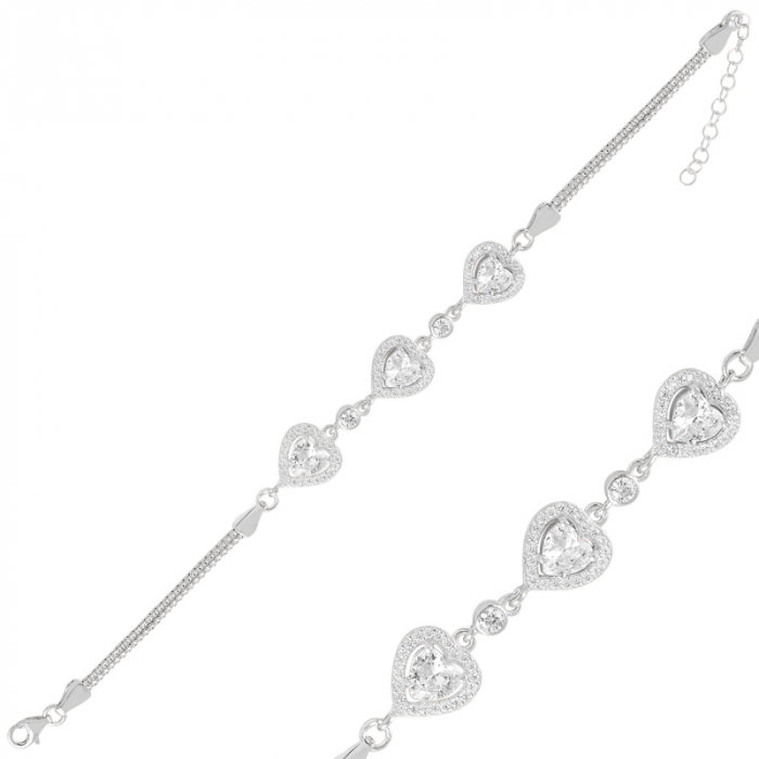 Bratara reglabila din argint 925 cu inimioare de zirconii [1]
