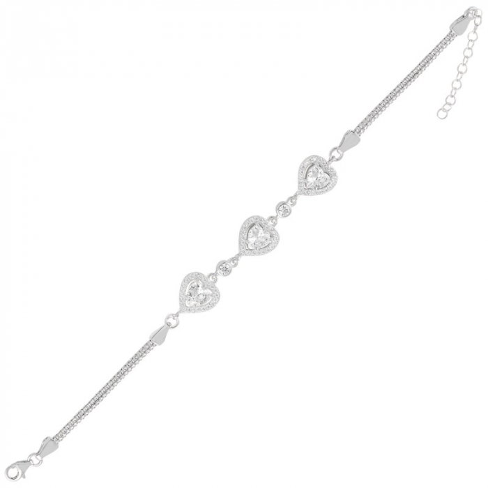 Bratara reglabila din argint 925 cu inimioare de zirconii [2]