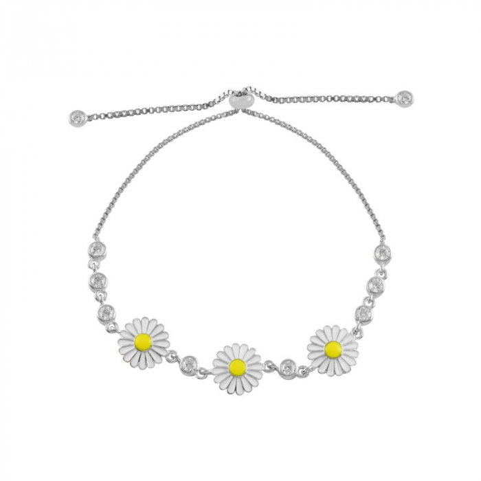Bratara reglabila din argint 925 cu margarete si zirconii [1]
