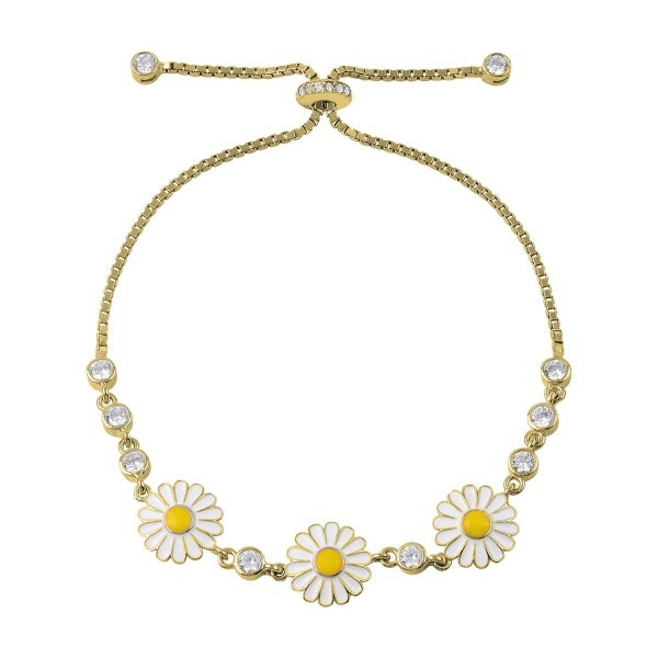 Bratara reglabila din argint 925 cu margarete si zirconii [1]