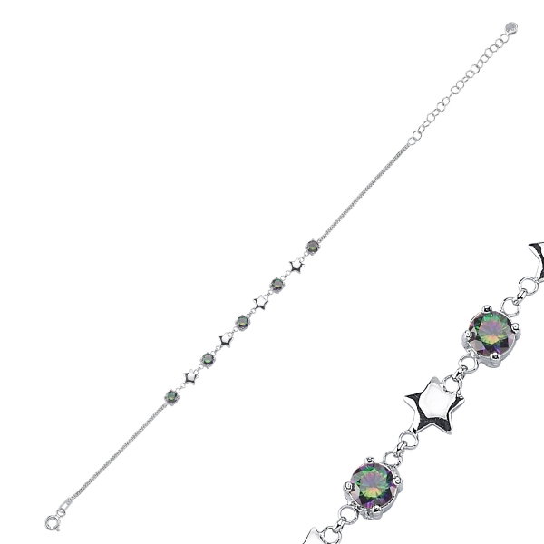 Bratara reglabila din argint 925 cu zirconii topaz mistic [2]