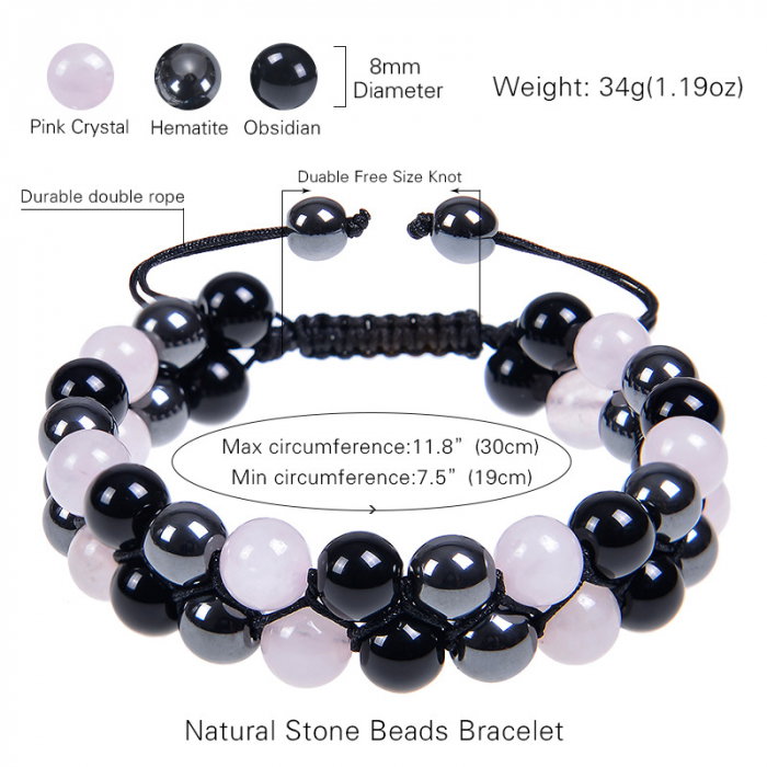 Bratara reglabila dubla cu pietre semipretioase  BLA148 [5]