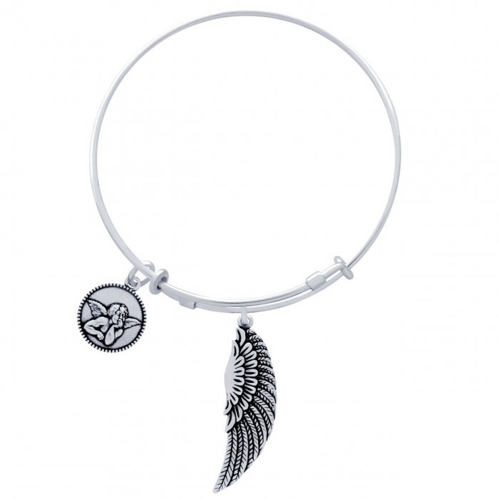 Bratara reglabila handmade din argint cu pandantive Ingeras [2]