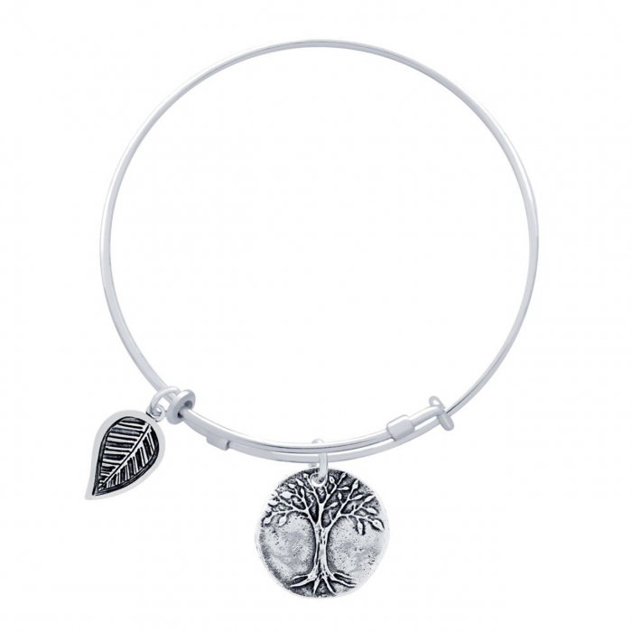 Bratara reglabila handmade din argint cu pandantive Copacul Vietii [2]